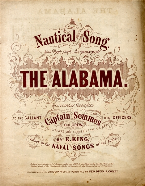 The Alabama  Printed in Richmond, Virginia, 1864