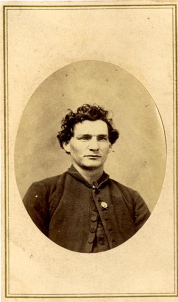Union Soldier with 1864 Ferrotype Abraham Lincoln Badge