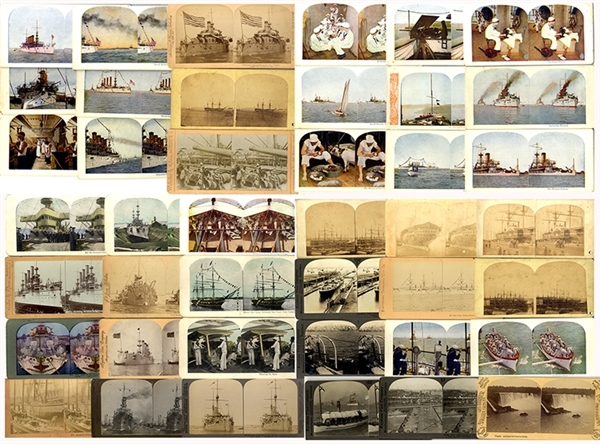 Group of forty-two (42) Naval Stereoviews