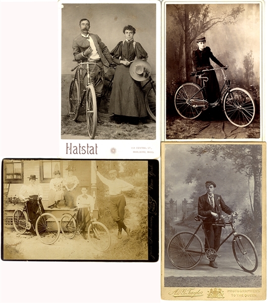 Group of four (4) Bicycle Cabinet Cards