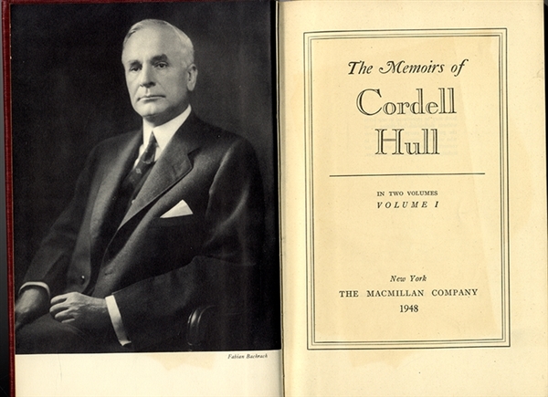 Book Signed by Cordell Hull