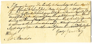 Colonial 1784 Land Sale Document