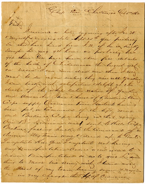 Fantastic Chickamauga Content in 1st Alabama letter