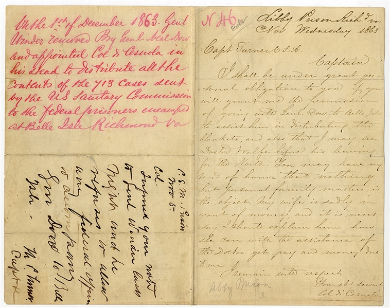 An Officer’s Libby Prison Letter With The Commandant Response
