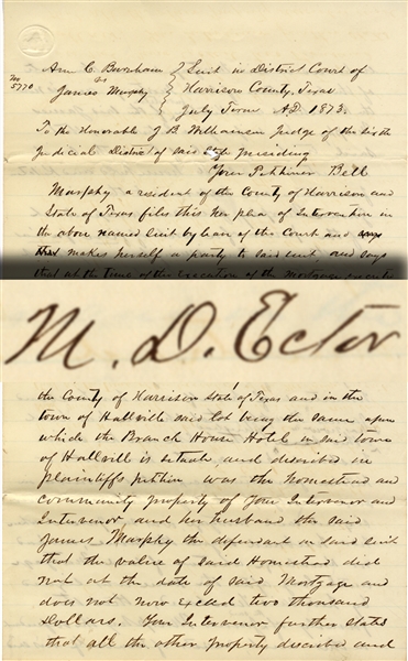 General Mathew Ector Signed Document