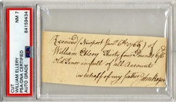 William Ellery Autograph Document Signed 