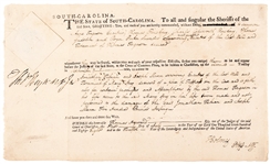 Thomas Heyward & Charles Cotesworth Pinckney Signed South Carolina Document Signers of The Declaration of Independence & Articles of Confederation