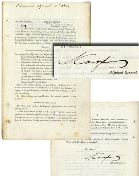 General Samuel Cooper Signed General Orders No. 9