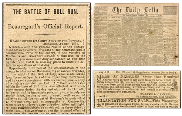 The New Orleans Daily Delta reports On The Battle of First Bull Run.