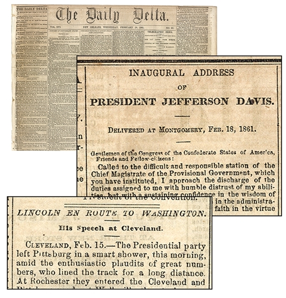 The Daily Delta Jeffer Davis' Inauguration Speech While Lincoln Heads To Washington!