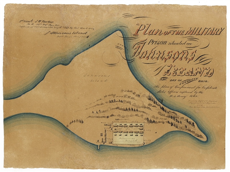 Plan of the Military Prison Situated on Johnson Island in the Bay of Sandusky Ohio