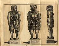 1755 Copper Engraving of an Unusual Statue