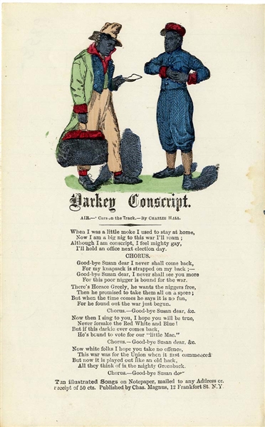 Darkey Conscript Song Sheet