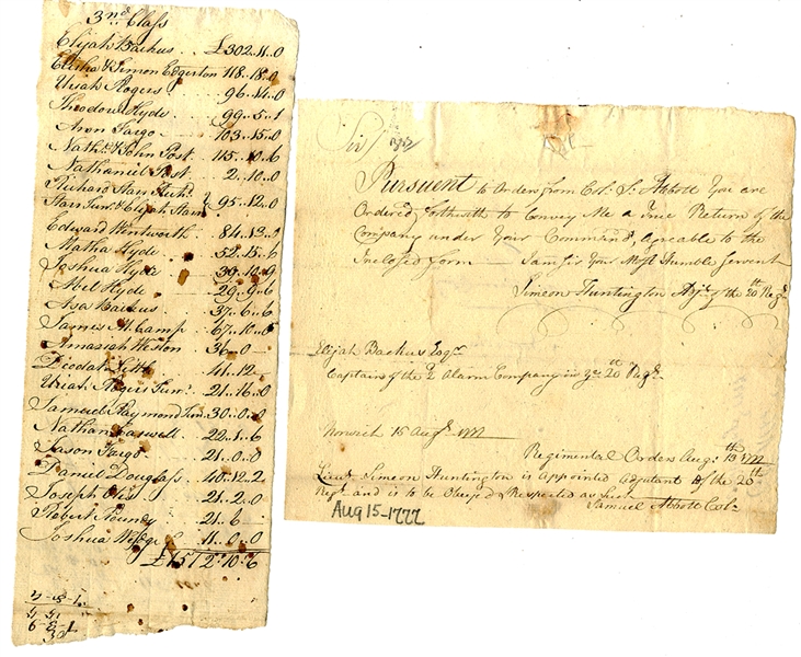 A Pair of Revolutionary War Connecticut Manuscripts