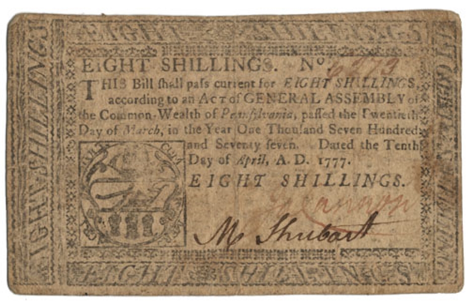 Pennsylvania Note for 8 Shillings