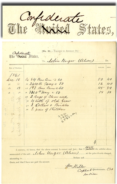 Confederate Voucher Written on the Union Form