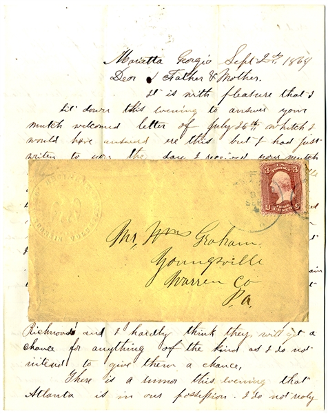 This Wisconsin Sergeant Writes Of The FALL Of ATLANTA -From Marietta Georgia, September 2, 1864.