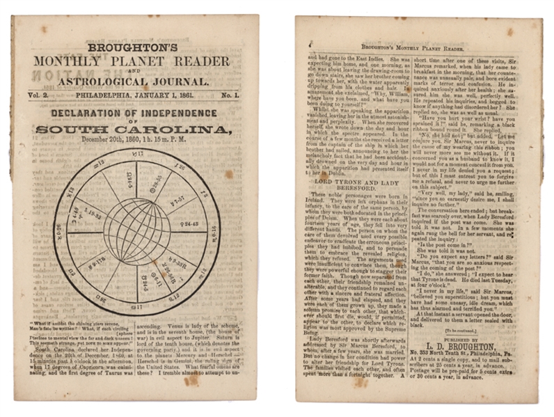 Boughton’s Monthly Planet Reader And Astrological Journal: “The Fate Of The Nation For The Winter Quarter Of 1861”