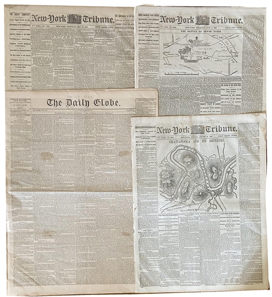 Group of FOUR Civil War-Dated Newspaper