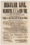 A Scarce Antebellum Shipping Broadside - Wilmington to NYC