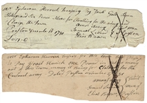 A Pair of Clothing Documents For the Continental Army