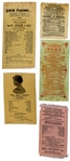 Collection of FIVE Silk Printed Playbills