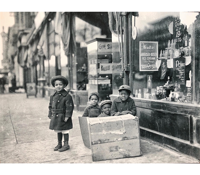 Mammoth Enlargement of a 1938 Harlem Renaissance Street Children