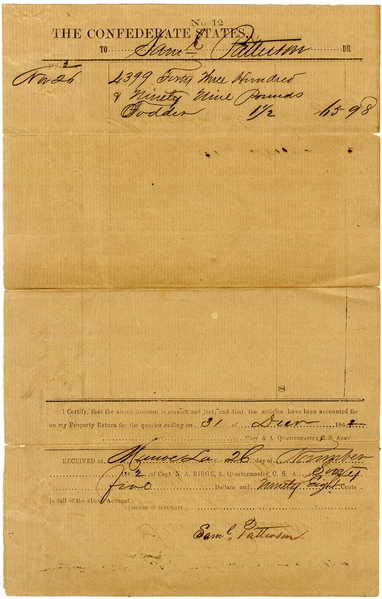 Confederate Monroe Louisiana Form Paying A Civilian