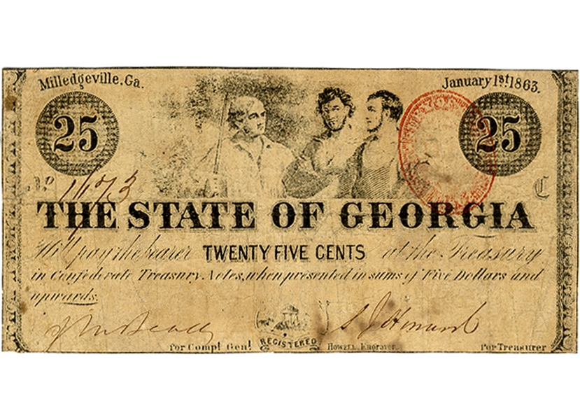 Fractional Note-State of Georgia-TWENTY FIVE CENTS