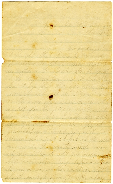 An Extraordinary Fredericksburg Battle Letter