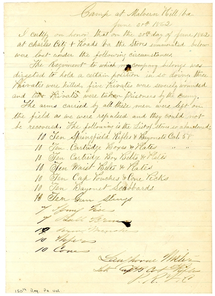 Document From The Famous Pennsylvania Bucktails