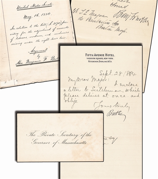 Archive of 4 Items with TWO Signed by Civil War Union General Benjamin Butler 