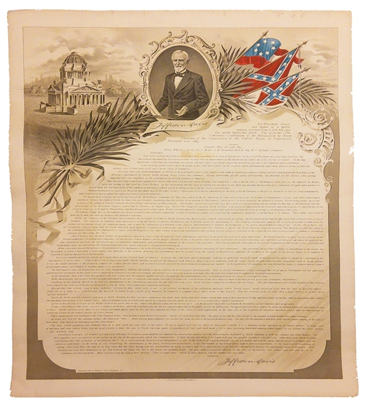 Jefferson Davis’ Last Letter, Memorial Print