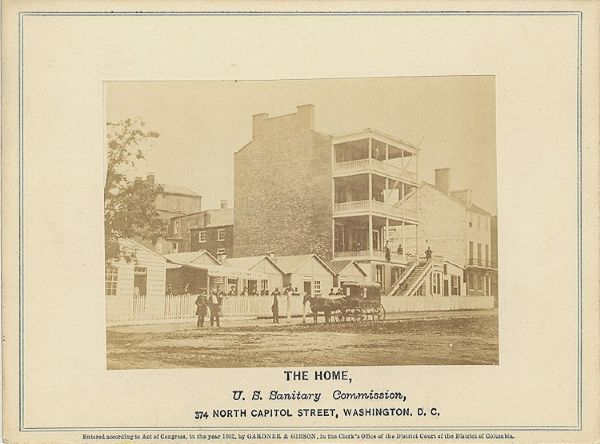War-date Albumen Photograph of “The Home” of the U.S. Sanitary Commission